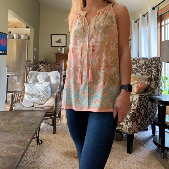 Floral Tunic Sleeveless Blouse (NWT) - Picture 3 of 5